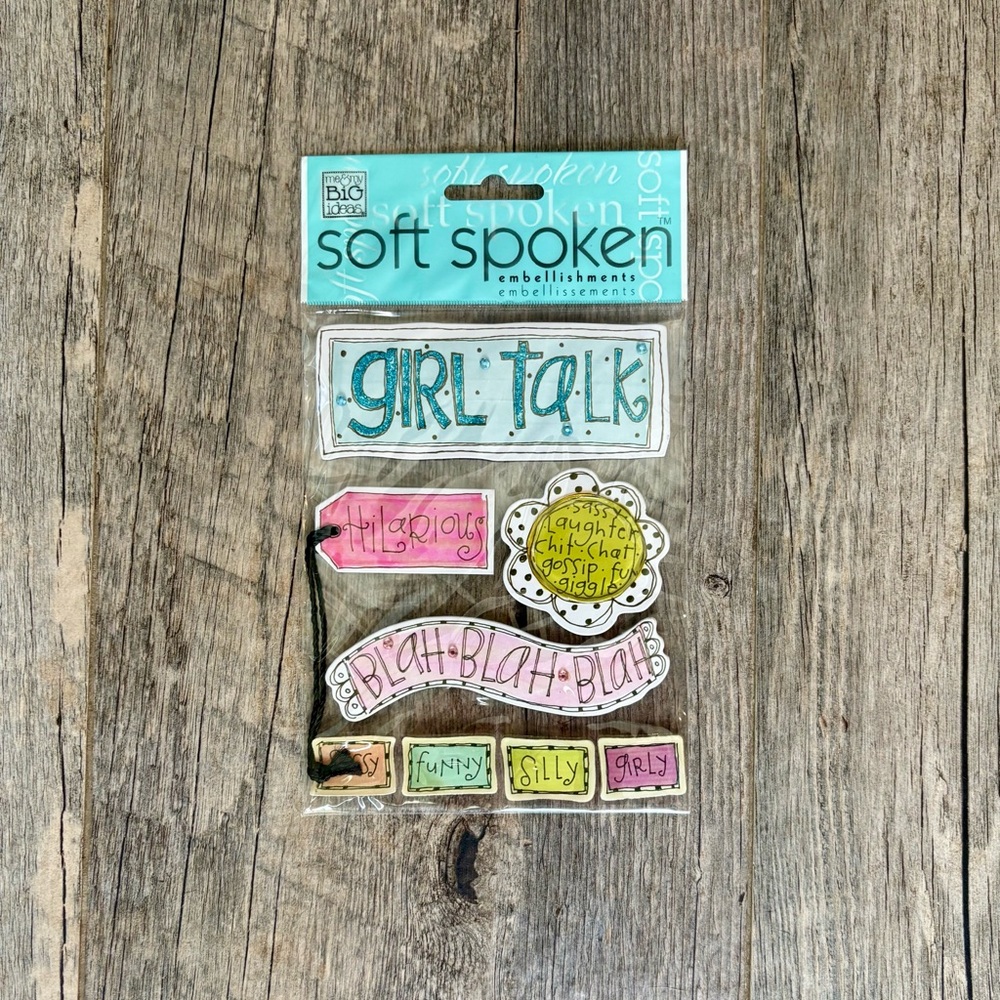 ☘️ 3/$10 Big Ideas Soft Spoken Dimensional Scrapbook Stickers – 3D Embellishment